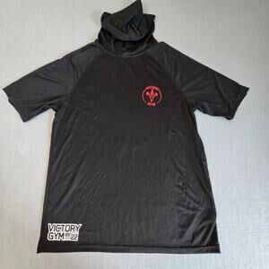 Victory Gym Lightweight Short Sleeve Hooded Pull Over Workout Shirt Men's Medium